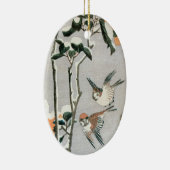 Sparrows und Kamelien in Snow von Ando Hiroshige Keramikornament (Rechts)