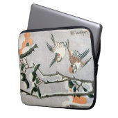 Sparrows und Kamelien in Snow von Ando Hiroshige Laptopschutzhülle (Vorderseite Links)