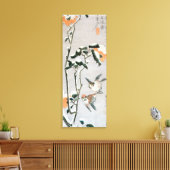 Sparrows und Kamelien in Snow von Ando Hiroshige Leinwanddruck (Insitu (Wohnzimmer))