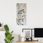 Sparrows und Kamelien in Snow von Ando Hiroshige Poster (Heimbüro)