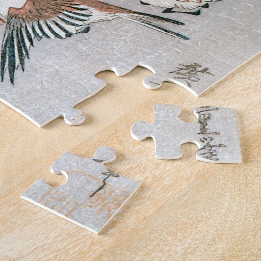 Sparrows und Kamelien in Snow von Ando Hiroshige Puzzle (Seite)