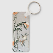 Sparrows und Kamelien in Snow von Ando Hiroshige Schlüsselanhänger (Rückseite)