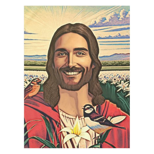 Sparrows und Lilies Tischdecke (Vorderseite)