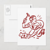 Sparschwein Postkarte (Vorne/Hinten)