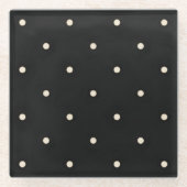 Sparse Polka Dots auf schwarz Glasuntersetzer (Vorderseite)