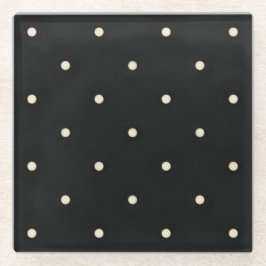 Sparse Polka Dots auf schwarz Glasuntersetzer
