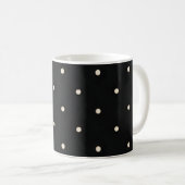 Sparse Polka Dots auf schwarz Kaffeetasse (VorderseiteRechts)