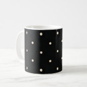 Sparse Polka Dots auf schwarz Kaffeetasse (Vorderseite Links)