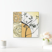 Sparse Tree Silhouette von Megan Meagher Quadratische Wanduhr (Zuhause)