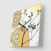 Sparse Tree Silhouette von Megan Meagher Quadratische Wanduhr (Winkel)
