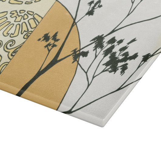 Sparse Tree Silhouette von Megan Meagher Schneidebrett (Ecke)