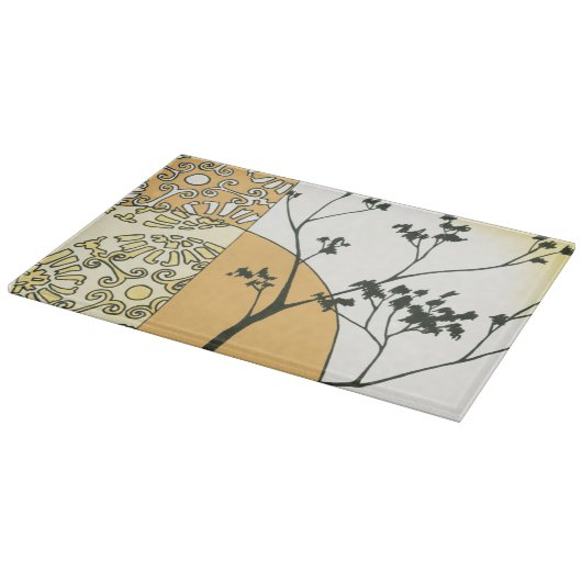 Sparse Tree Silhouette von Megan Meagher Schneidebrett (Ecke)