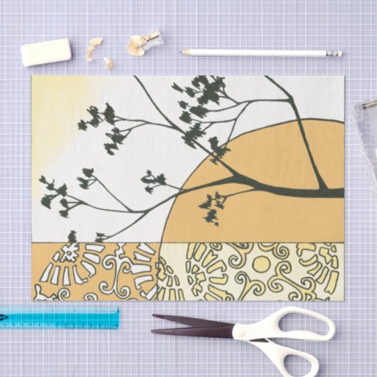 Sparse Tree Silhouette von Megan Meagher Seidenpapier (Handwerk)