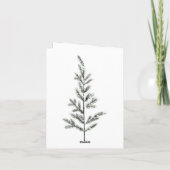 Sparse Twig Tree Red Ornaments Frohe Weihnachten (Rückseite)