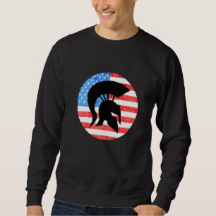 Sparta Soldier American Flag Usa Spartan Gladiator Sweatshirt