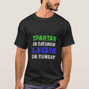 Spartan am Samstag Löwe am Sonntag Lustig Detroit T-Shirt