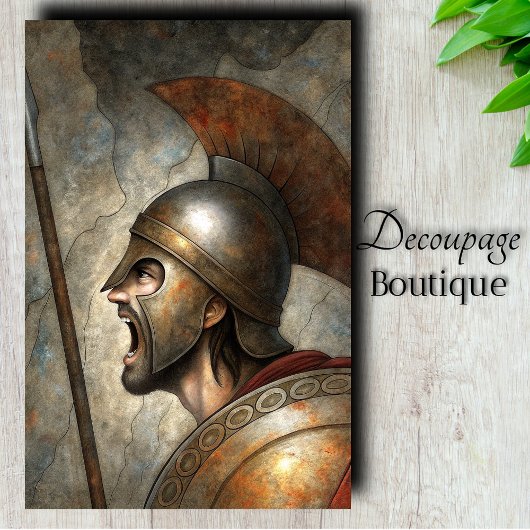 Spartan Battle Cry Decoupage Seidenpapier