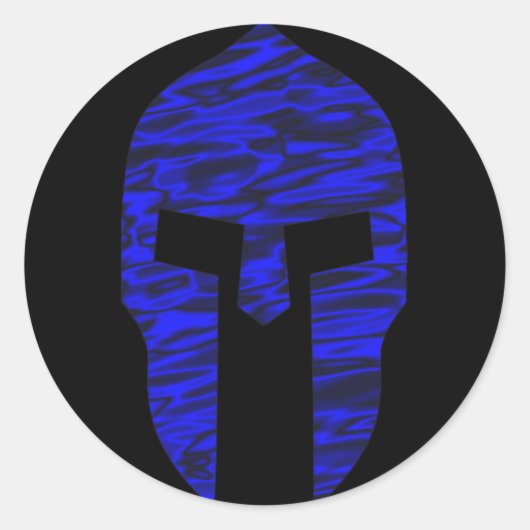 Spartan Blue Runder Aufkleber (Vorderseite)