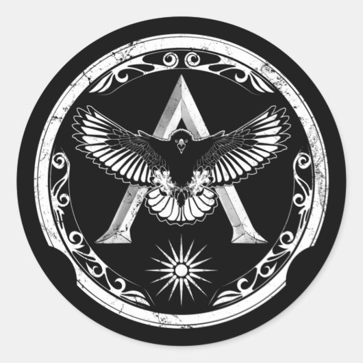 Spartan Eagle Greek Shield Classic Round Sticker (Vorderseite)