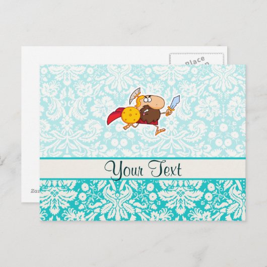 Spartan Gladiator; Niedlich Postkarte (Vorne/Hinten)