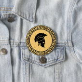 Spartan Helmet Bold Black & Gold Design Button (Beispiel)