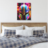 Spartan Helmet Canvas Print Leinwanddruck (Insitu (Schlafzimmer))