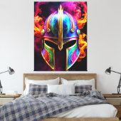 Spartan Helmet Canvas Print Leinwanddruck (Insitu (Schlafzimmer))