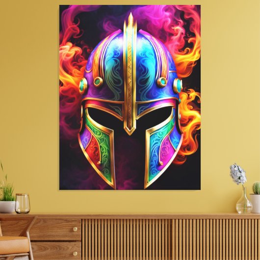 Spartan Helmet Canvas Print Leinwanddruck (Insitu (Wohnzimmer))