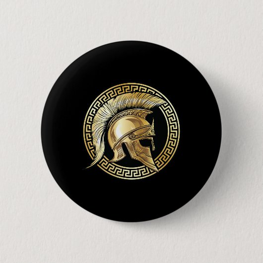Spartan Helmet Gold Gladiator Sparta Griechisches Button (Vorderseite)
