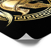 Spartan Helmet Gold Gladiator Sparta Griechisches Poster (Ecke)