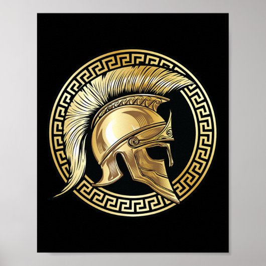 Spartan Helmet Gold Gladiator Sparta Griechisches Poster (Vorne)