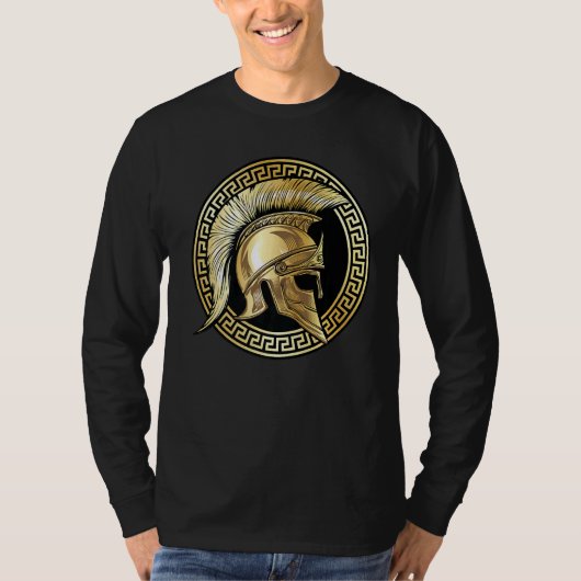Spartan Helmet Gold Gladiator Sparta Gym Wor T-Shirt (Vorderseite)