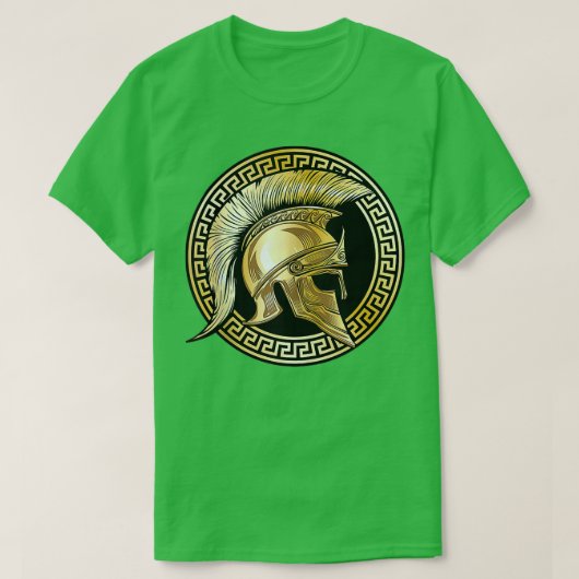 Spartan Helmet Gold Gladiator Sparta Gym Wor T-Shirt (Design vorne)