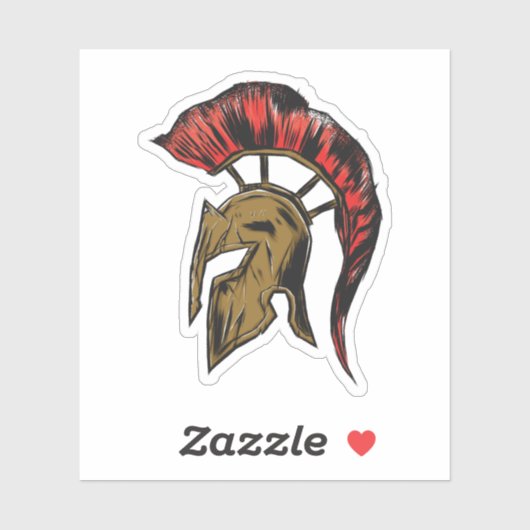 Spartan Helmet Illustration Aufkleber (Blatt)