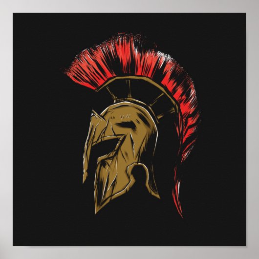 Spartan Helmet Illustration Poster (Vorne)