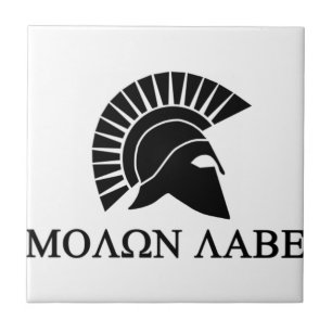 Spartan Helmet Molon Labe Fliese