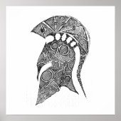 Spartan Helmet Sketch Poster (Vorne)