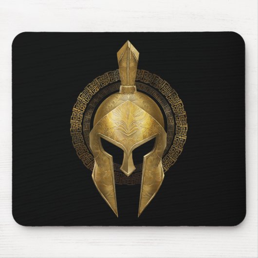 Spartan Helmet Warrior Gold Gladiator Sparta Griec Mousepad (Vorne)