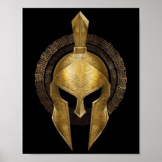 Spartan Helmet Warrior Gold Gladiator Sparta Griec Poster (Vorne)