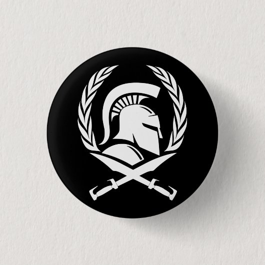 Spartan Helmet Wreath und Schwert Button (Vorderseite)