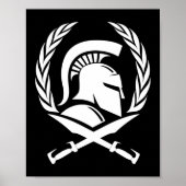 Spartan Helmet Wreath und Schwert Poster (Vorne)