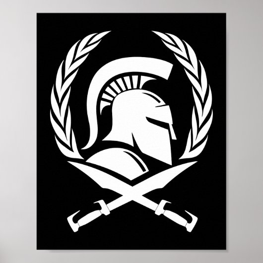 Spartan Helmet Wreath und Schwert Poster (Vorne)