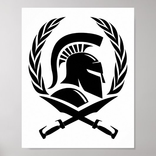 Spartan Helmet Wreath und Schwert Poster (Vorne)