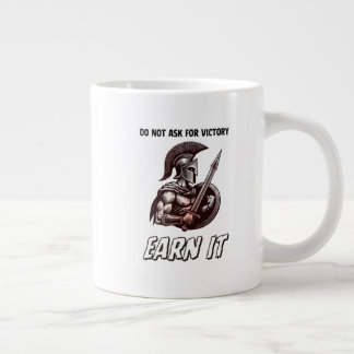 Spartan-Krieger-Motivation "Verdiene es" Tinten-Sk Jumbo-Tasse