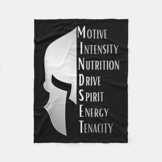 Spartan Mindset Motivational Insrational Quote Gra Fleecedecke (Vorderseite)