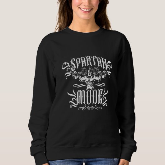 Spartan Mode Workout Gefechtsgymnastik Griechische Sweatshirt (Vorderseite)