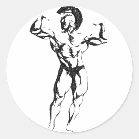 Spartan Muscle Runder Aufkleber (Vorderseite)