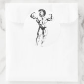 Spartan Muscle Runder Aufkleber (Tasche)