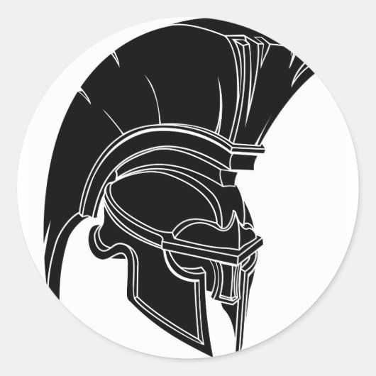 Spartan- oder Trojanhelm Runder Aufkleber (Vorderseite)