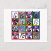 Spartan Solider Collage mit Freiheitsstatue Postkarte (Vorderseite)